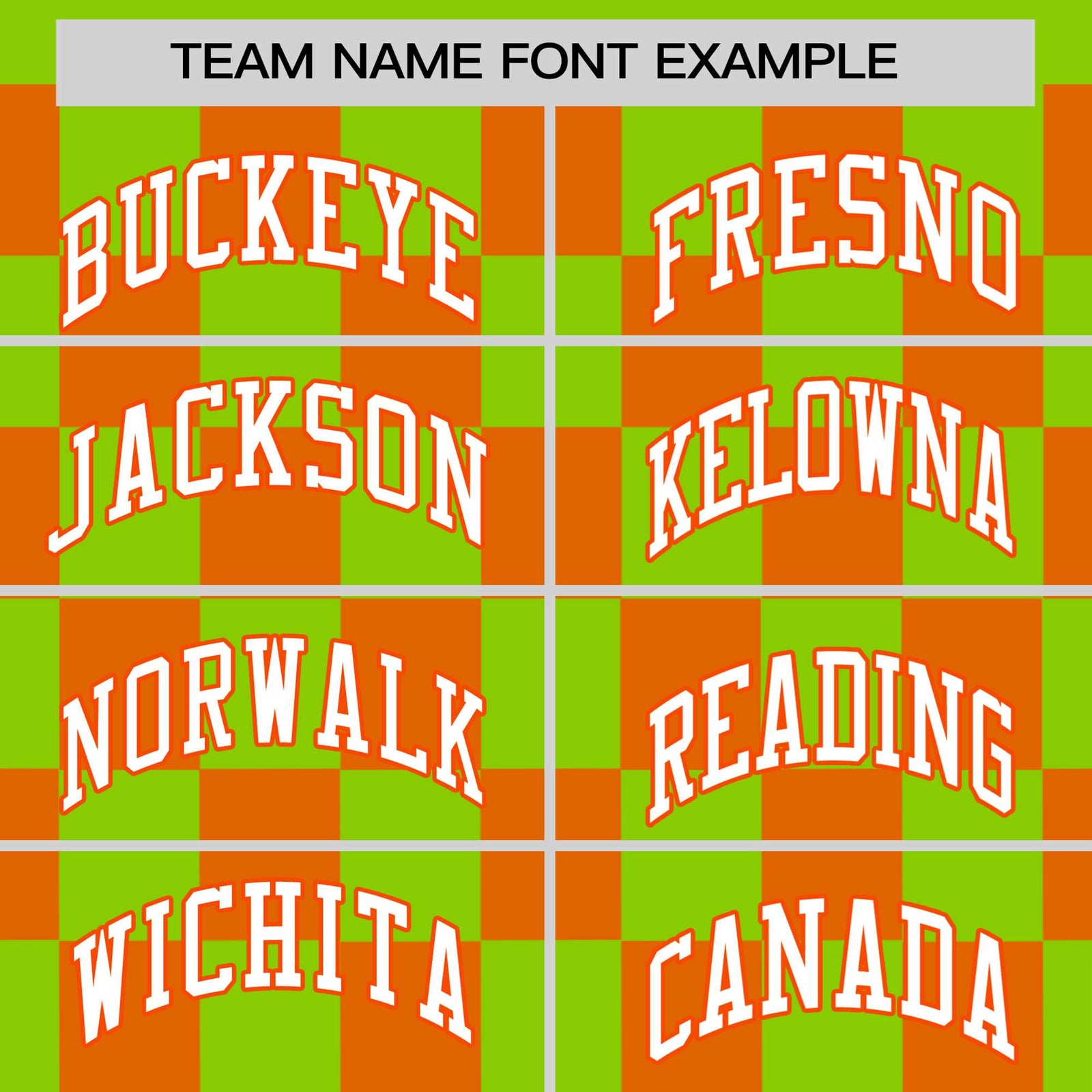 Custom Neon Green Orange Crew neck Plaid Pattern Personalized Performance T-Shirt