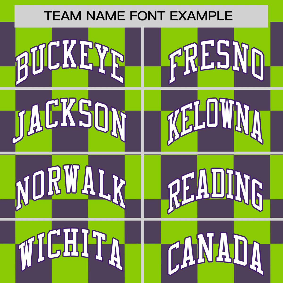 Custom Neon Green Purple Crew neck Plaid Pattern Personalized Performance T-Shirt