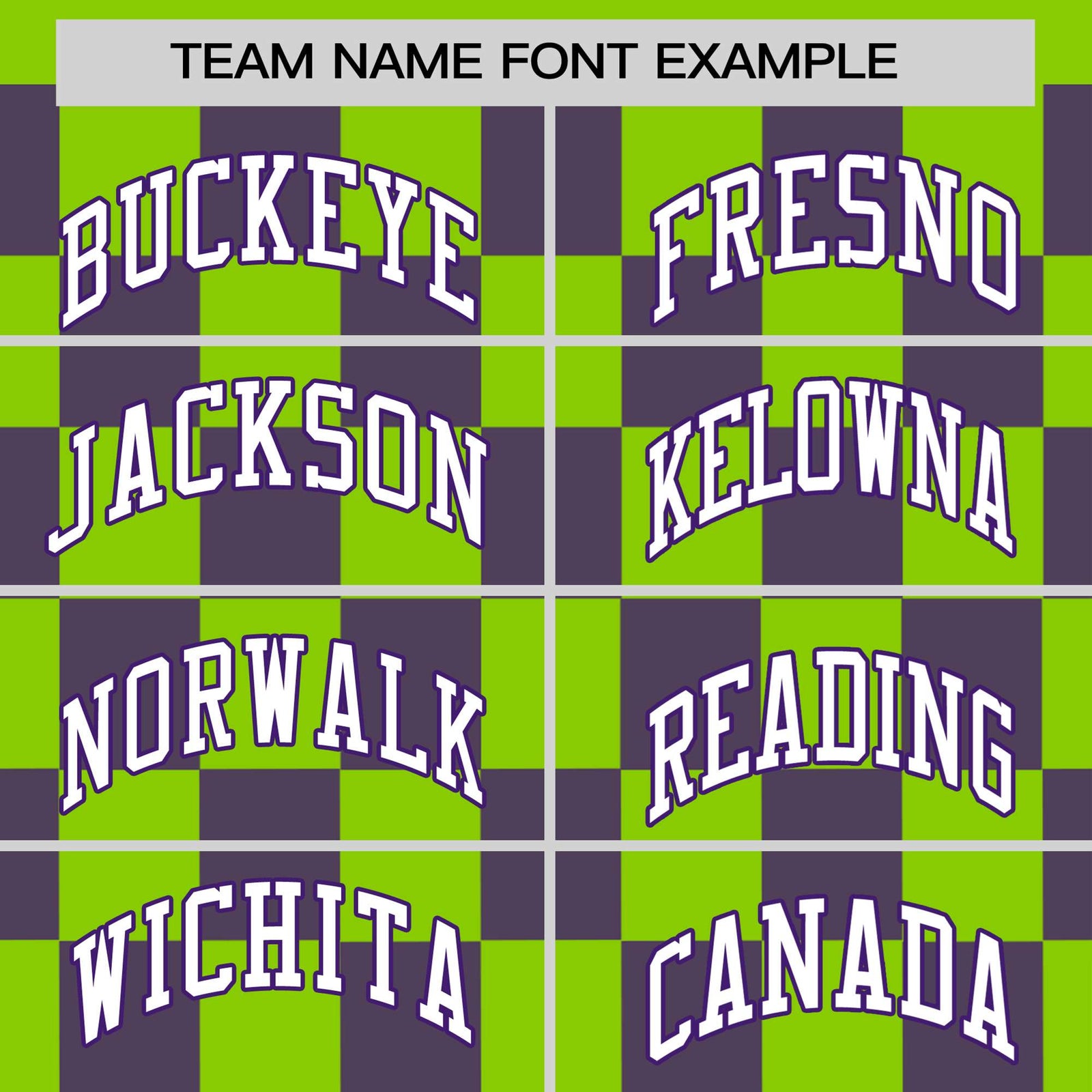 Custom Neon Green Purple Crew neck Plaid Pattern Personalized Performance T-Shirt