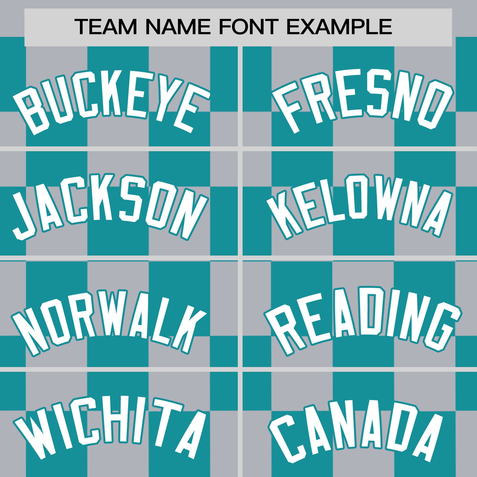 Custom Gray Aqua Crew neck Plaid Pattern Personalized Performance T-Shirt