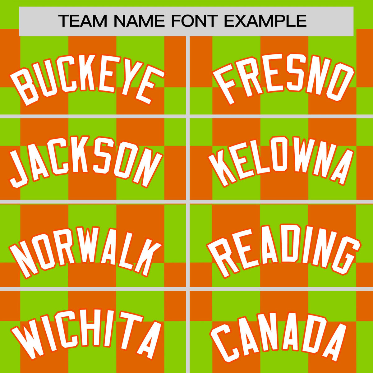 Custom Neon Green Orange Crew neck Plaid Pattern Personalized Performance T-Shirt