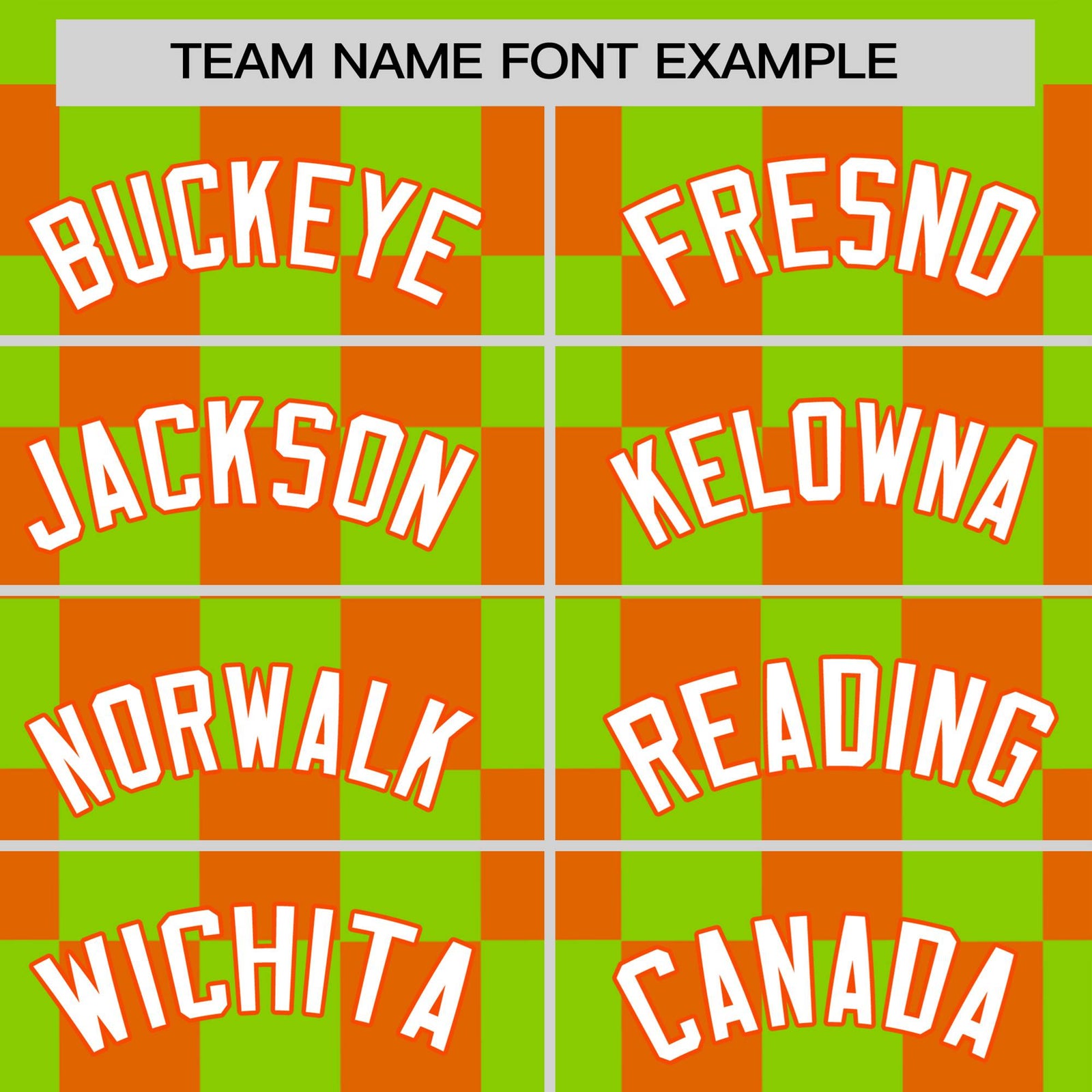 Custom Neon Green Orange Crew neck Plaid Pattern Personalized Performance T-Shirt