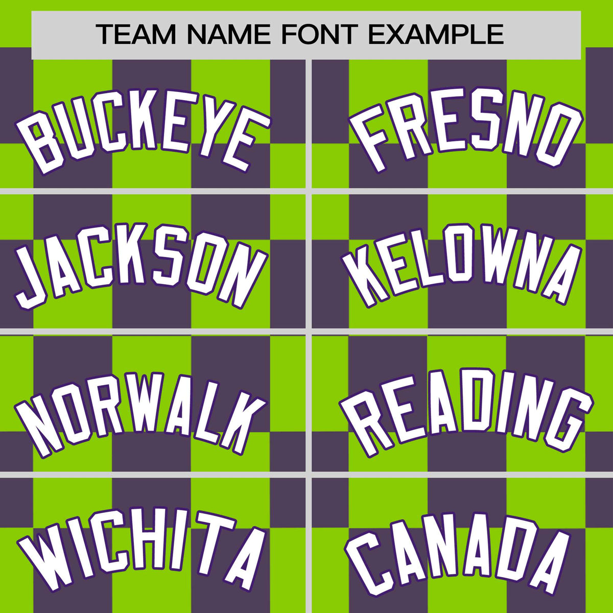 Custom Neon Green Purple Crew neck Plaid Pattern Personalized Performance T-Shirt