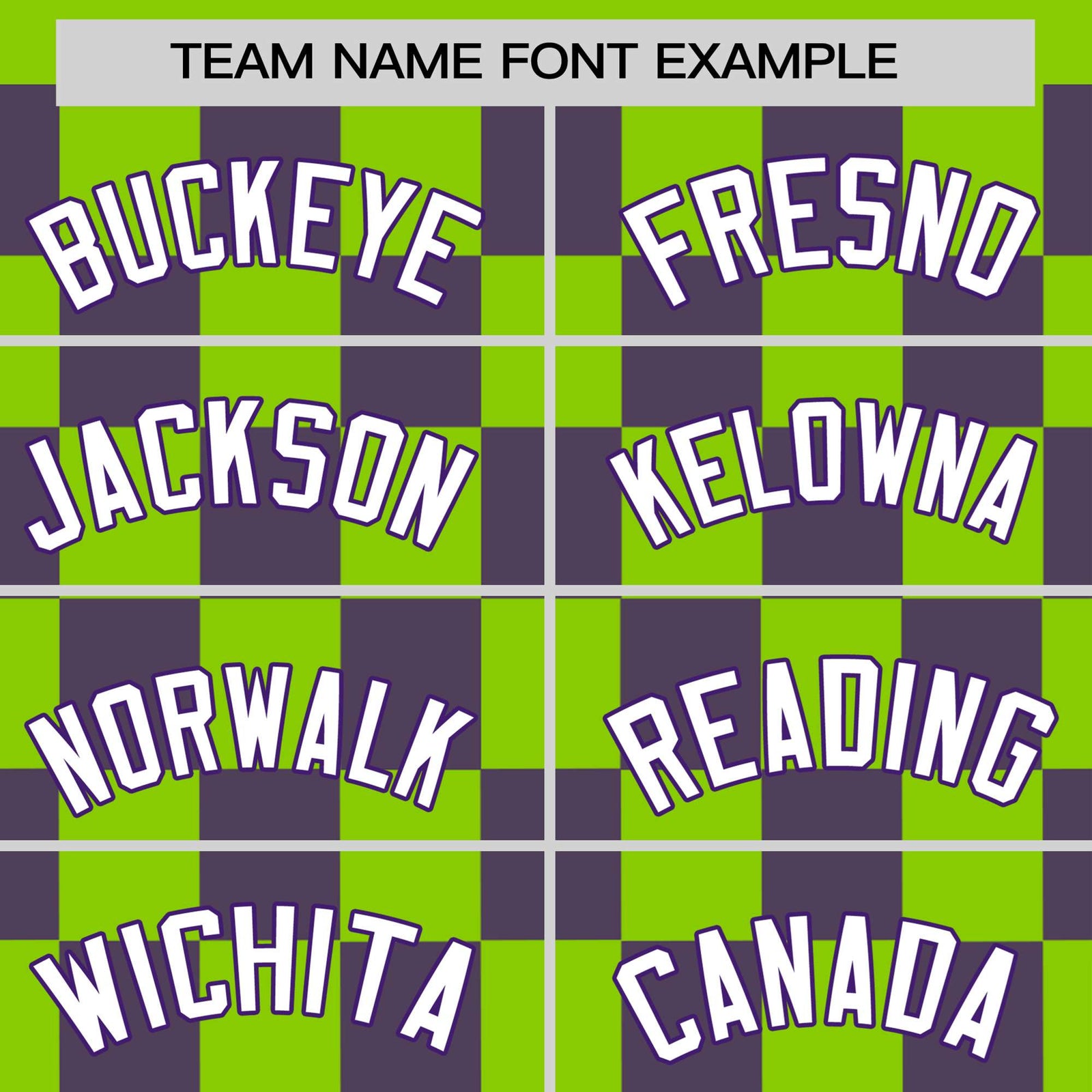 Custom Neon Green Purple Crew neck Plaid Pattern Personalized Performance T-Shirt