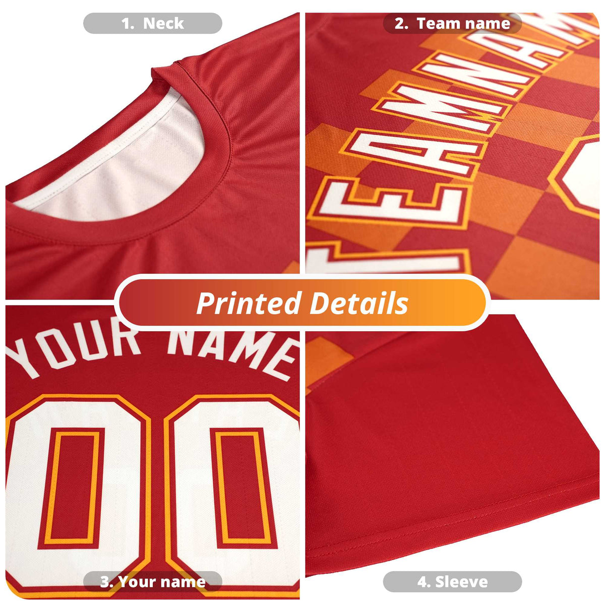 Custom Munsell Crimson Crew neck Plaid Pattern Personalized Performance T-Shirt