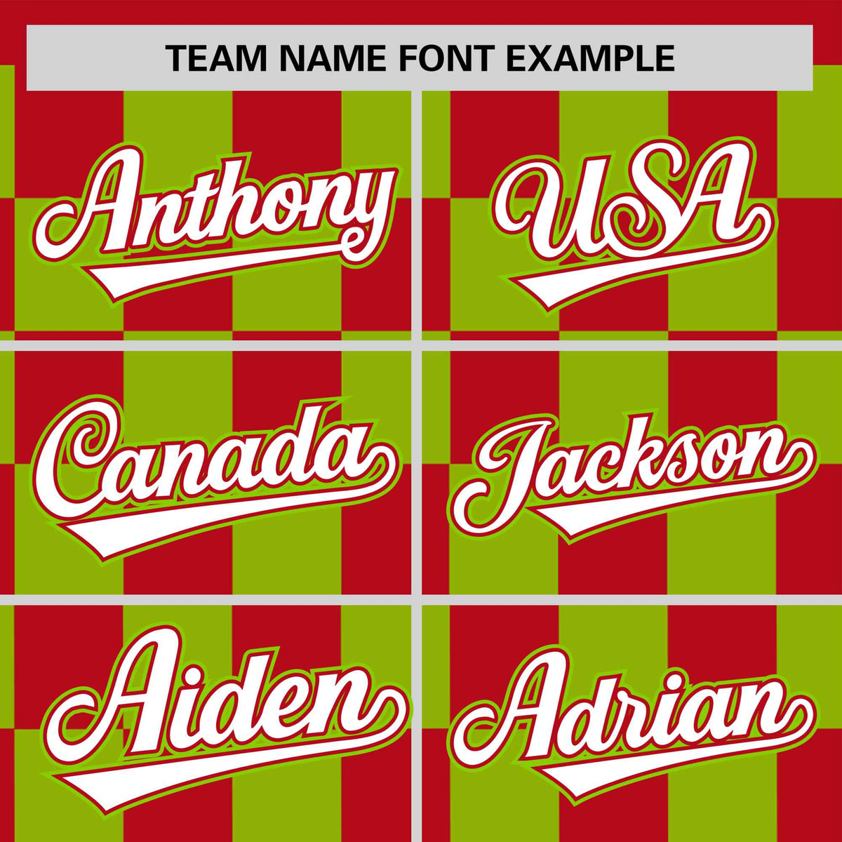 Custom Red Neon Green Crew neck Plaid Pattern Personalized Performance T-Shirt