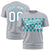 Custom Gray Aqua Crew neck Plaid Pattern Personalized Performance T-Shirt