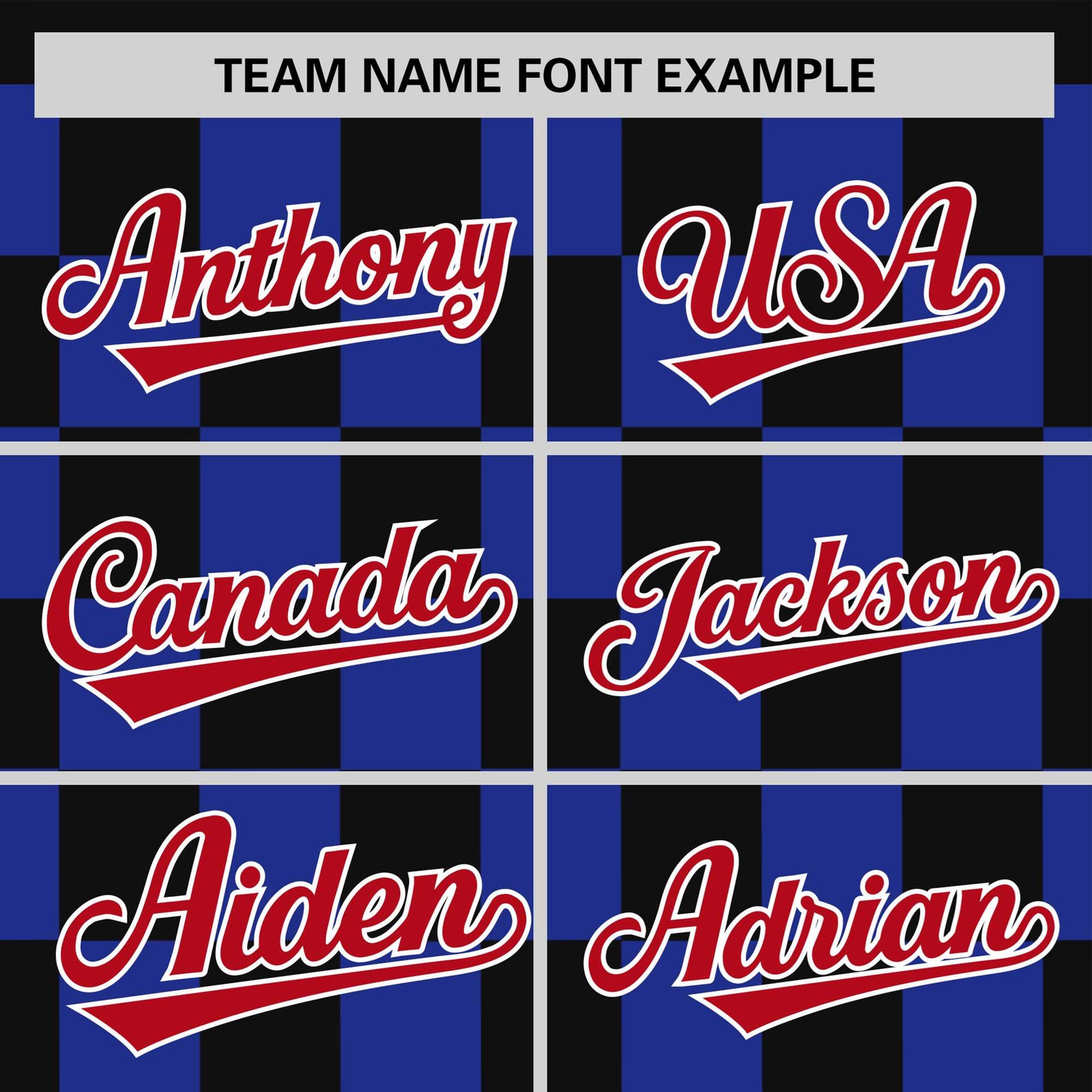 Custom Black Royal Blue Crew neck Plaid Pattern Personalized Performance T-Shirt