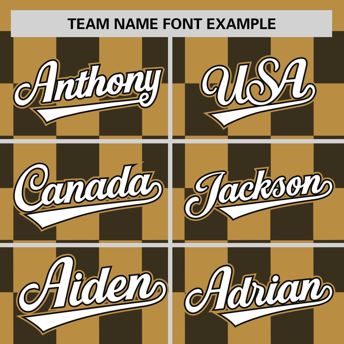 Custom Old Gold Black Crew neck Plaid Pattern Personalized Performance T-Shirt