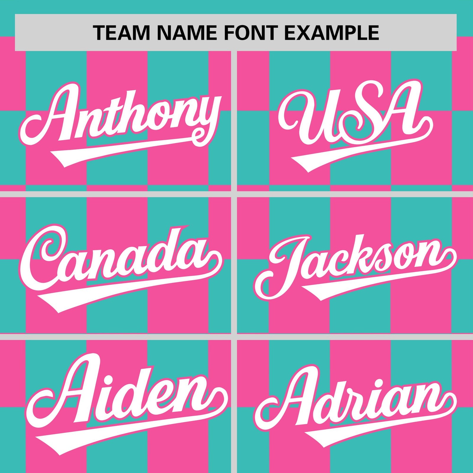 Custom Teal Pink Crew neck Plaid Pattern Personalized Performance T-Shirt