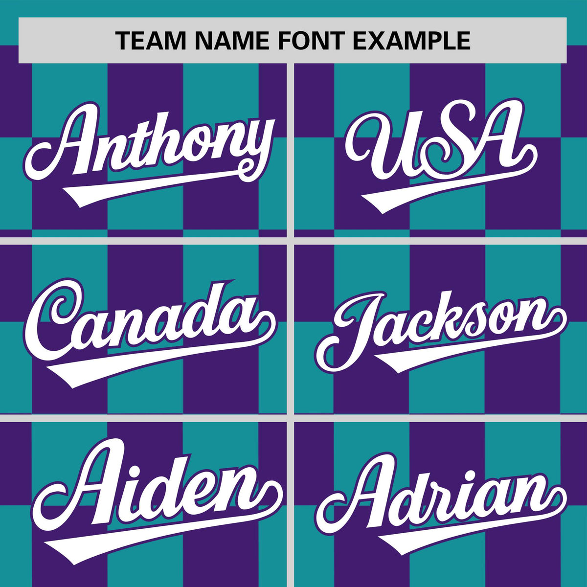 Custom Aqua Purple Crew neck Plaid Pattern Personalized Performance T-Shirt