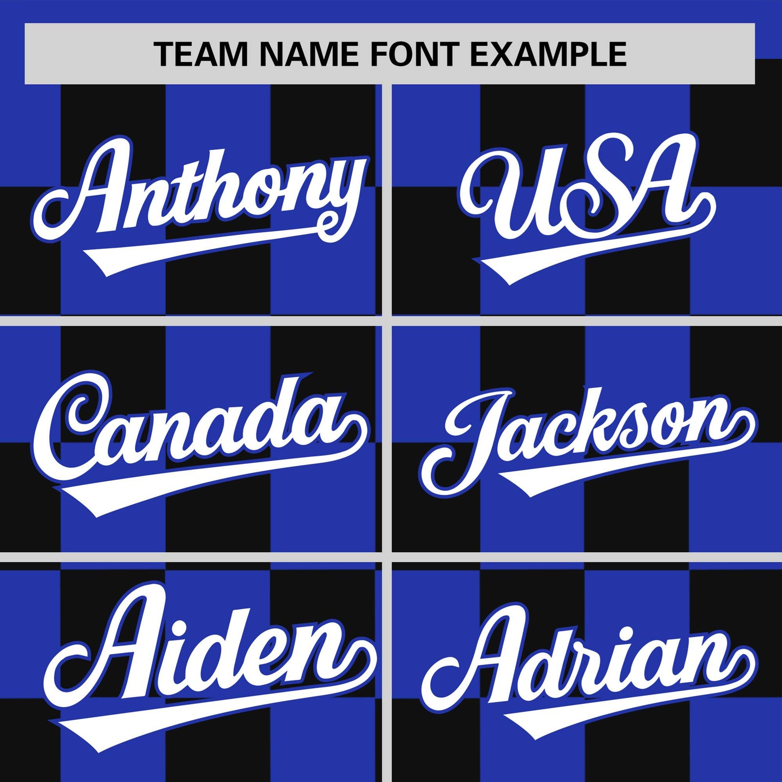 Custom Royal Blue Black Crew neck Plaid Pattern Personalized Performance T-Shirt