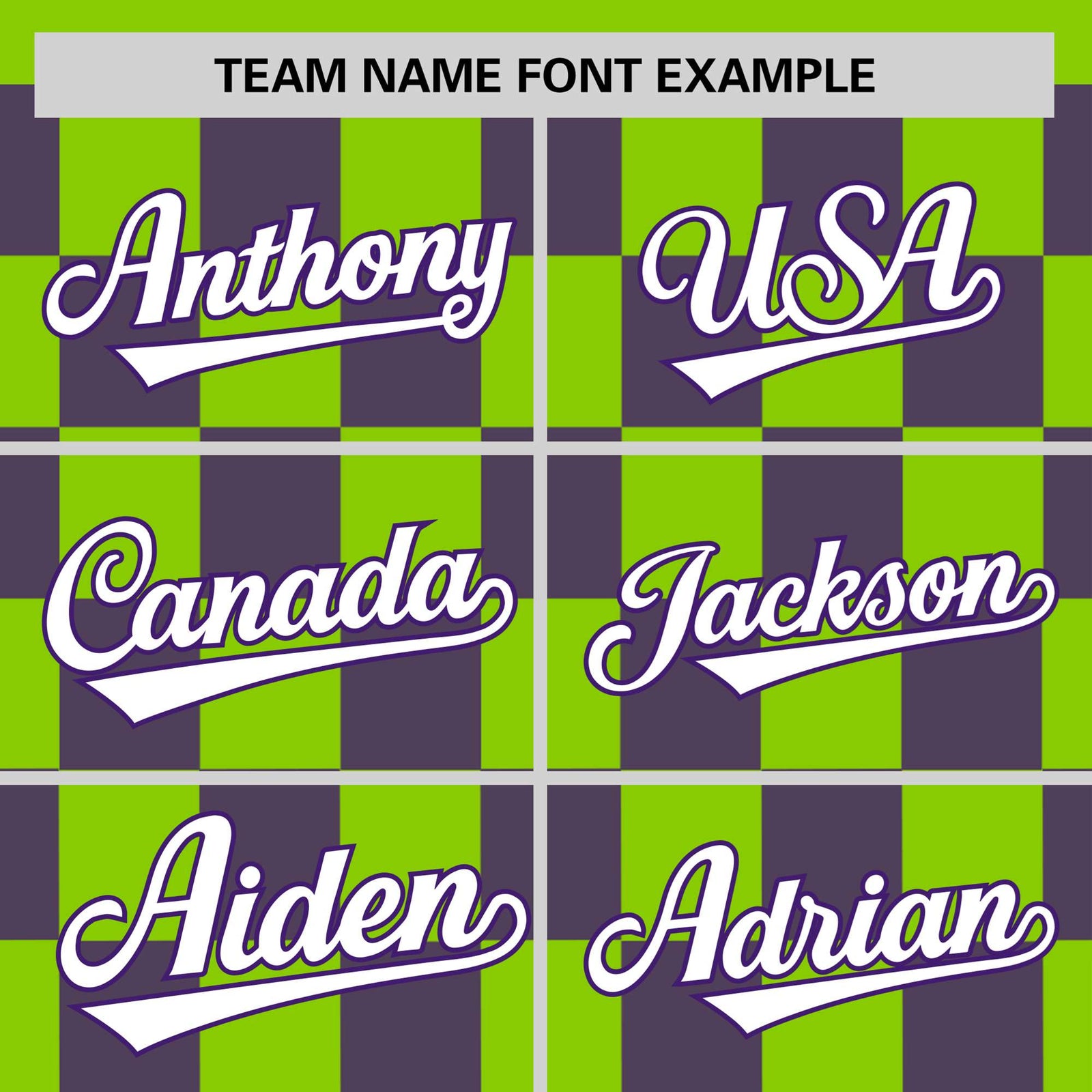 Custom Neon Green Purple Crew neck Plaid Pattern Personalized Performance T-Shirt