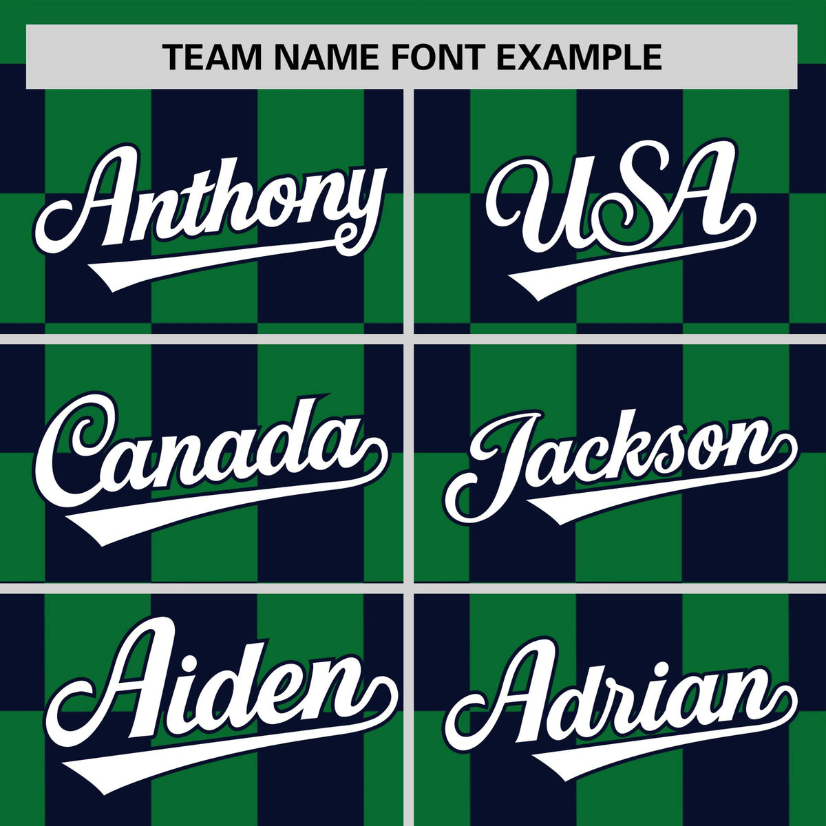 Custom Kelly Green Navy Crew neck Plaid Pattern Personalized Performance T-Shirt