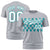 Custom Gray Aqua Crew neck Plaid Pattern Personalized Performance T-Shirt