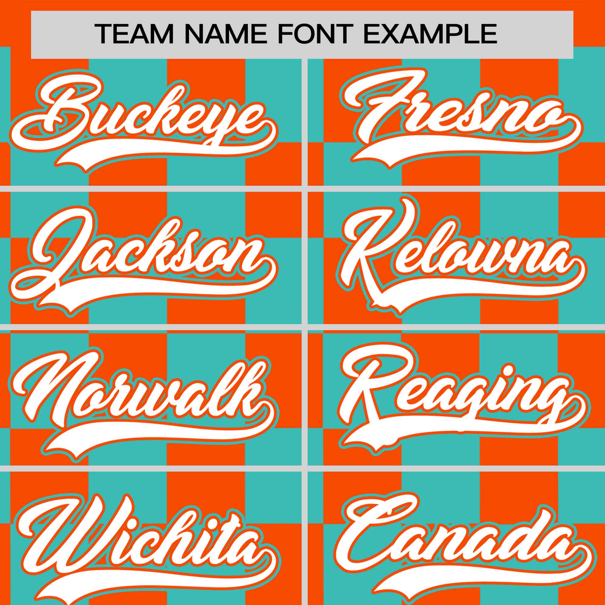 Custom Orange Aqua Crew neck Plaid Pattern Personalized Performance T-Shirt