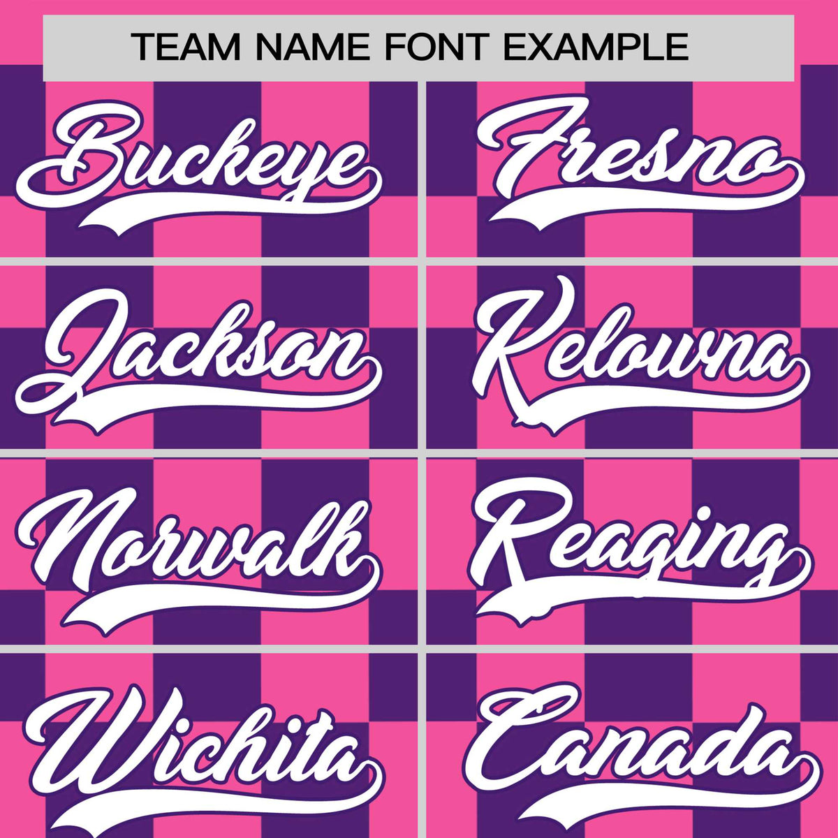 Custom Pink Purple Crew neck Plaid Pattern Personalized Performance T-Shirt