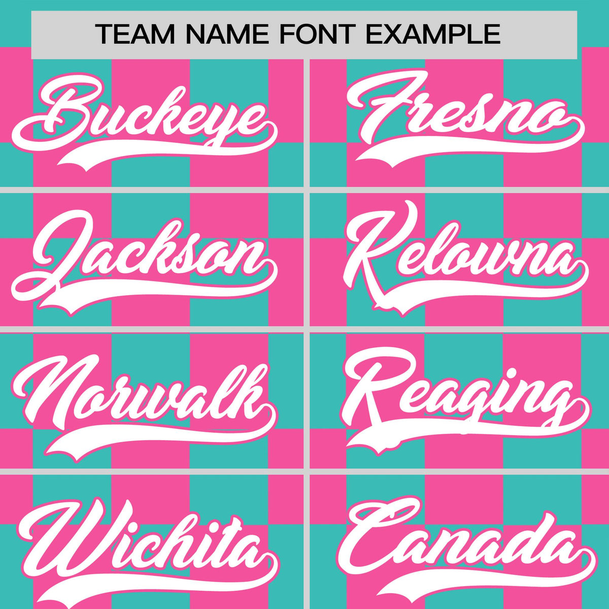 Custom Teal Pink Crew neck Plaid Pattern Personalized Performance T-Shirt