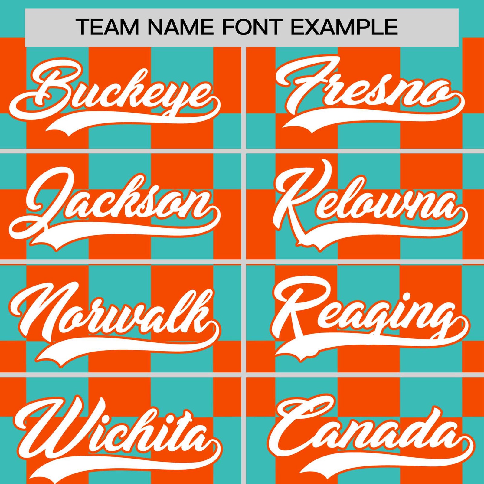 Custom Teal Orange Crew neck Plaid Pattern Personalized Performance T-Shirt
