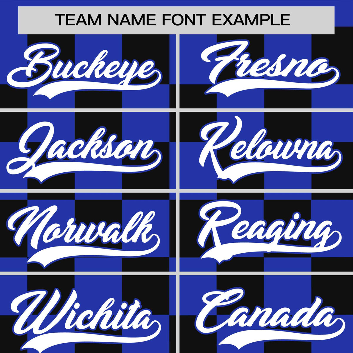 Custom Royal Blue Black Crew neck Plaid Pattern Personalized Performance T-Shirt