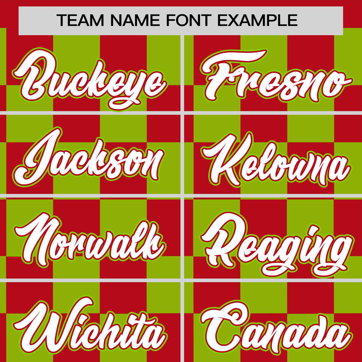 Custom Red Neon Green Crew neck Plaid Pattern Personalized Performance T-Shirt