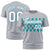 Custom Gray Aqua Crew neck Plaid Pattern Personalized Performance T-Shirt