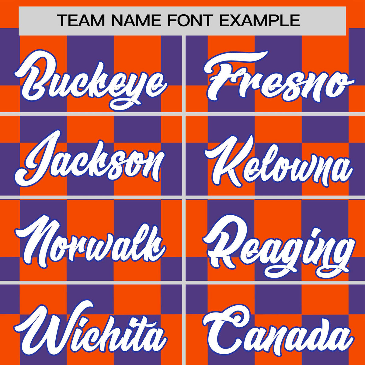 Custom Orange Purple Crew neck Plaid Pattern Personalized Performance T-Shirt