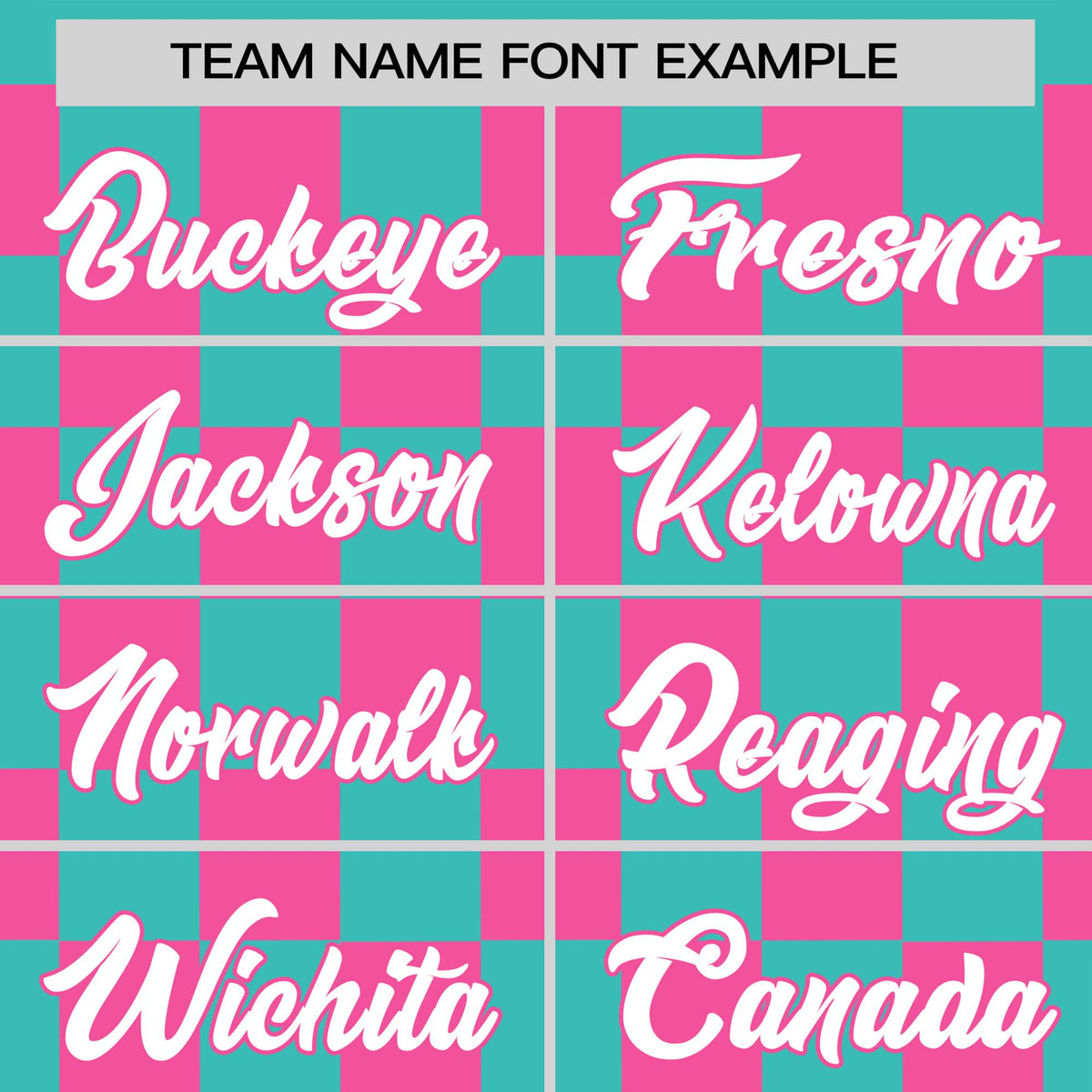 Custom Teal Pink Crew neck Plaid Pattern Personalized Performance T-Shirt