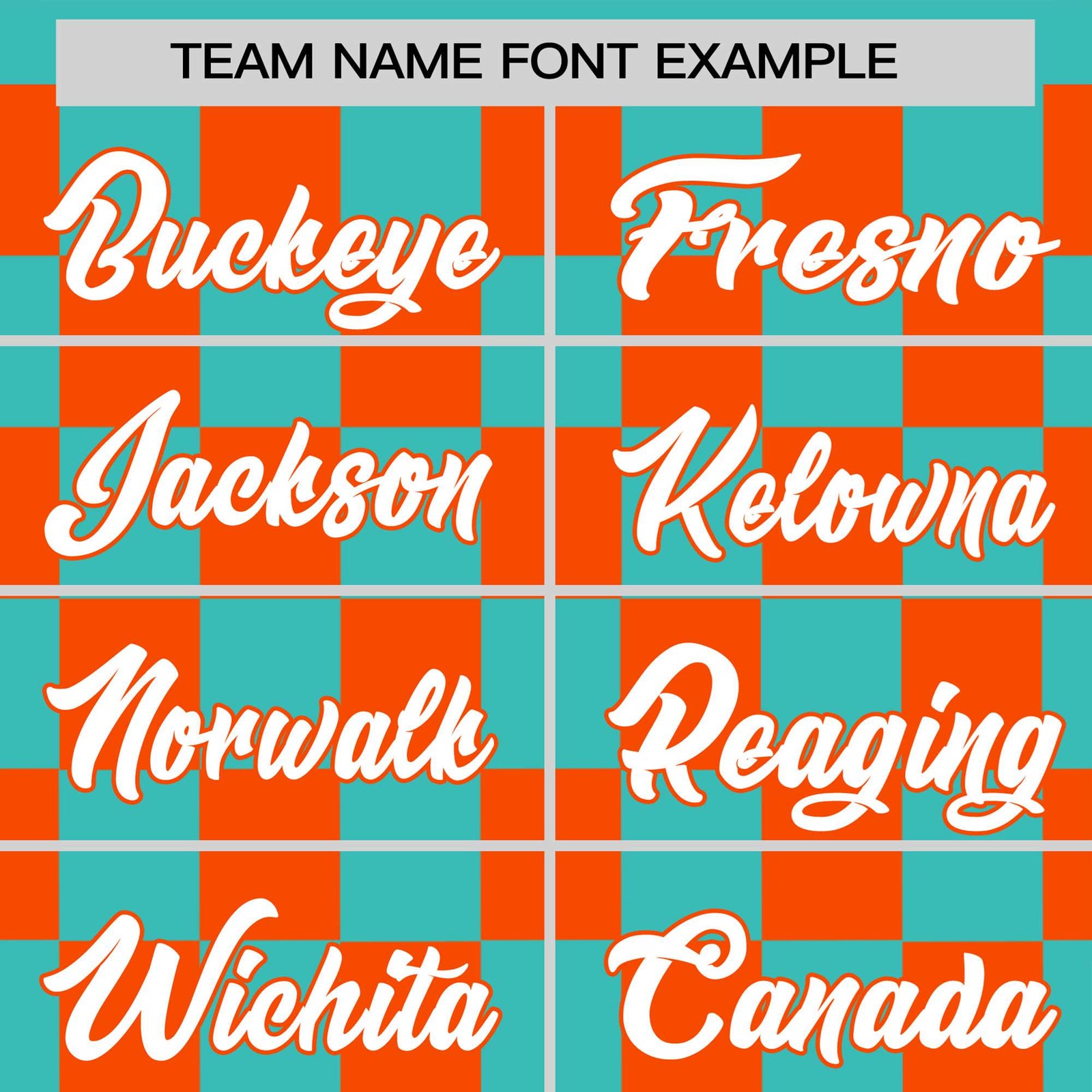 Custom Teal Orange Crew neck Plaid Pattern Personalized Performance T-Shirt