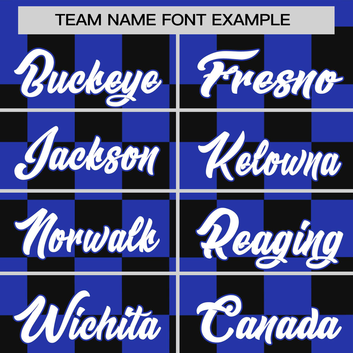 Custom Royal Blue Black Crew neck Plaid Pattern Personalized Performance T-Shirt