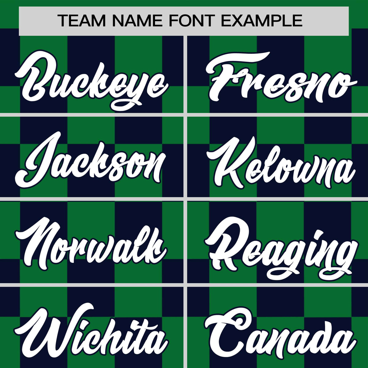 Custom Kelly Green Navy Crew neck Plaid Pattern Personalized Performance T-Shirt