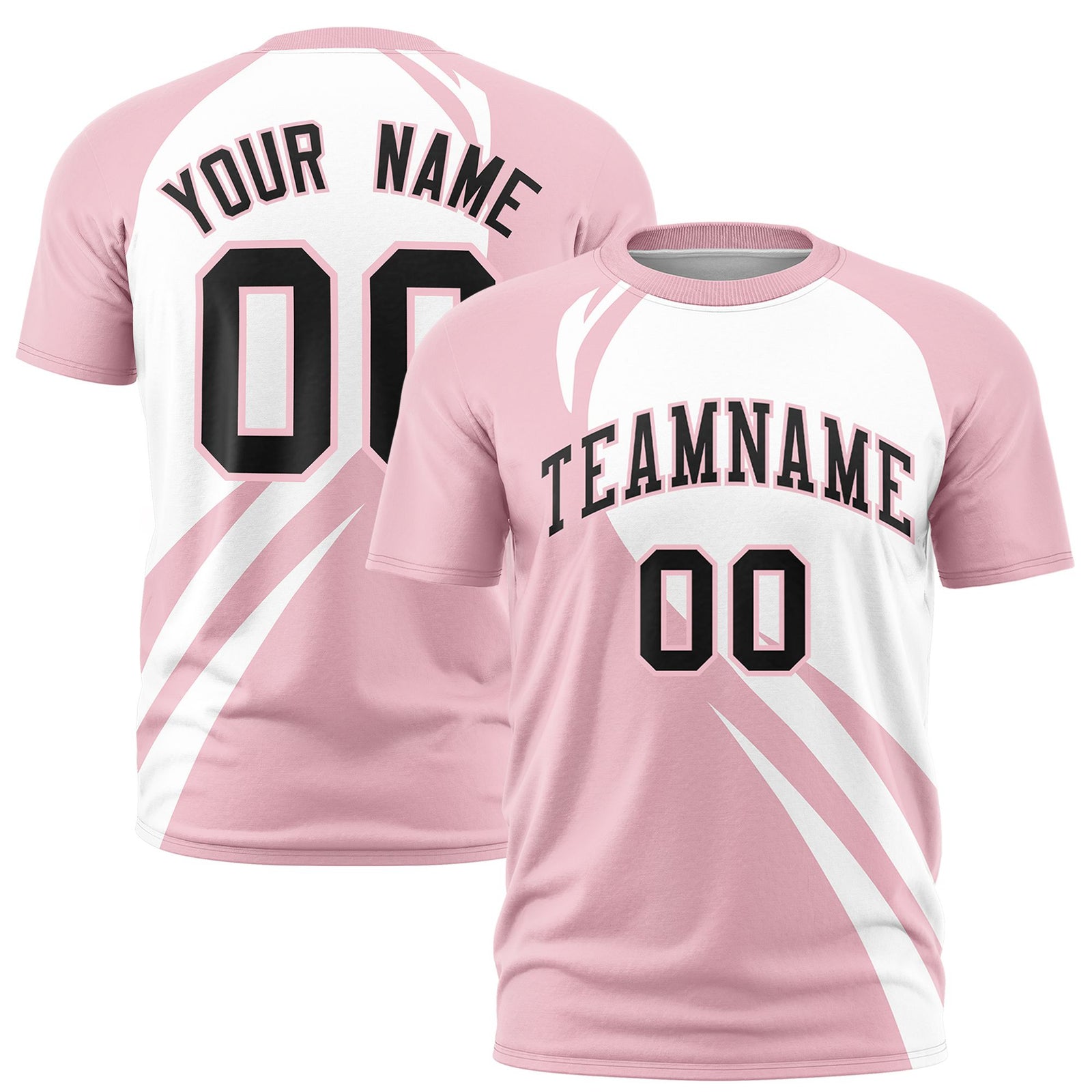 Custom White-Light Pink Personalized Slanting Lump Pattern Performance T-Shirt