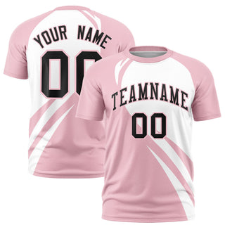 Custom White-Light Pink Personalized Slanting Lump Pattern Performance T-Shirt - Style 1