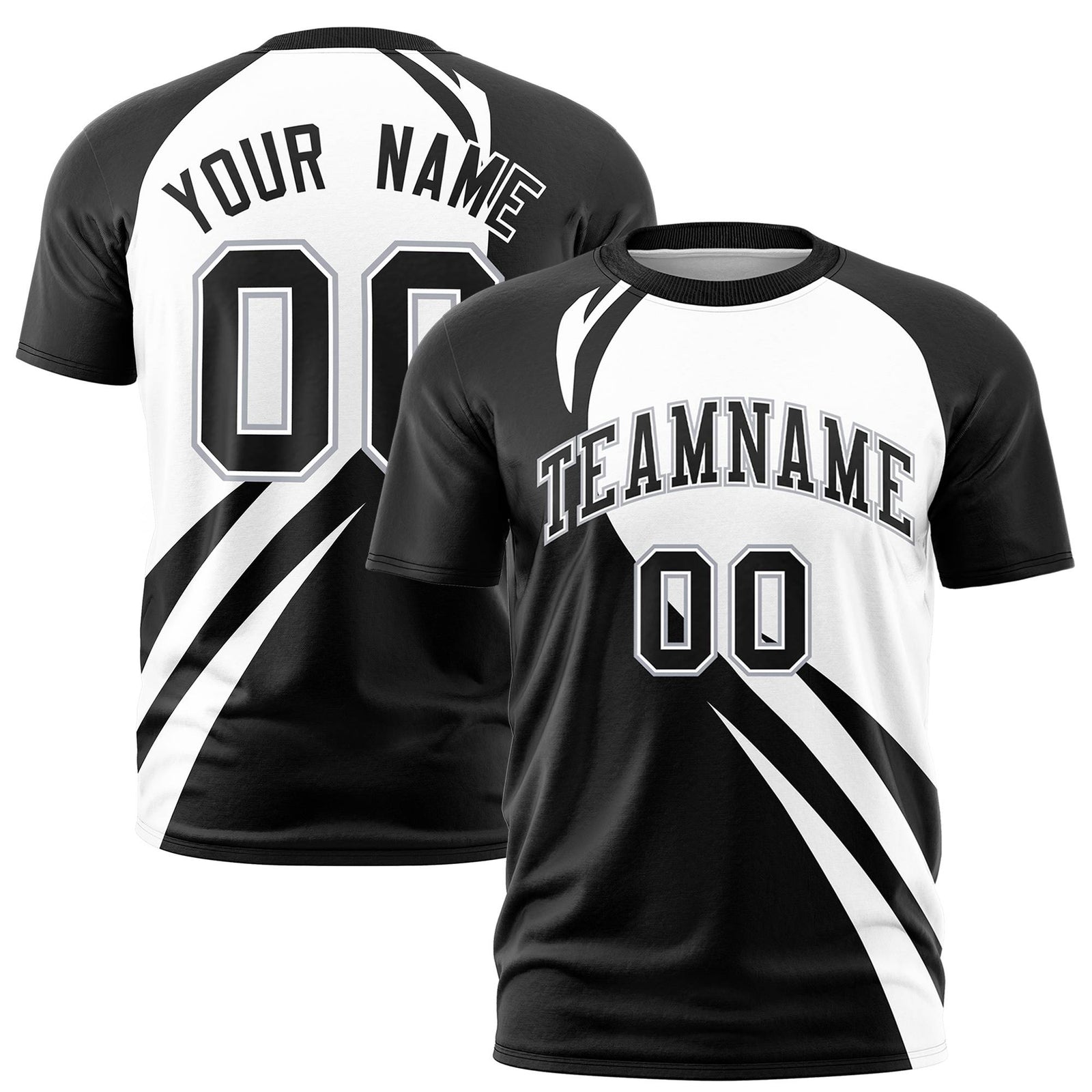 Custom White Black Personalized Slanting Lump Pattern Performance T-Shirt