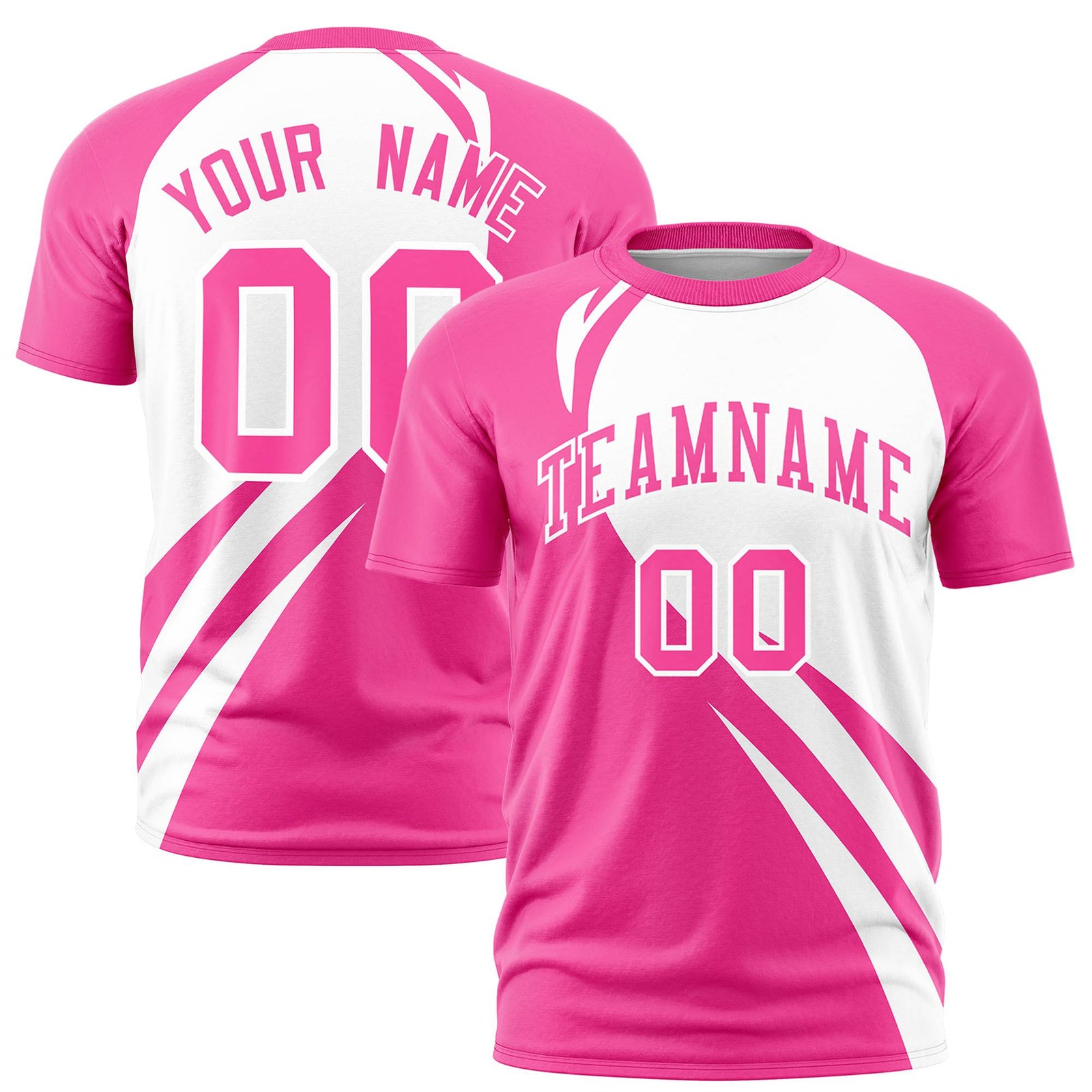 Custom White Pink Personalized Slanting Lump Pattern Performance T-Shirt