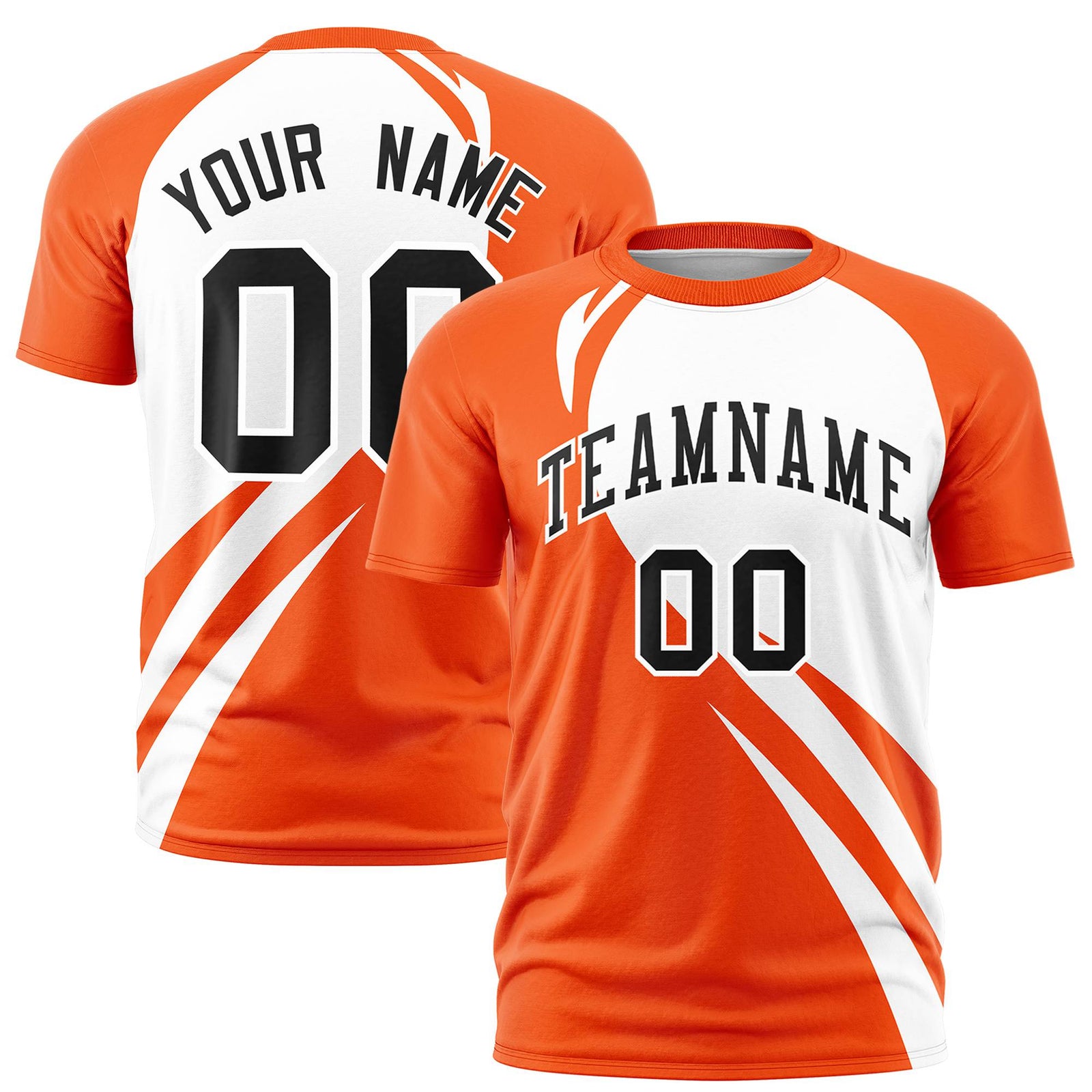 Custom White Orange Personalized Slanting Lump Pattern Performance T-Shirt