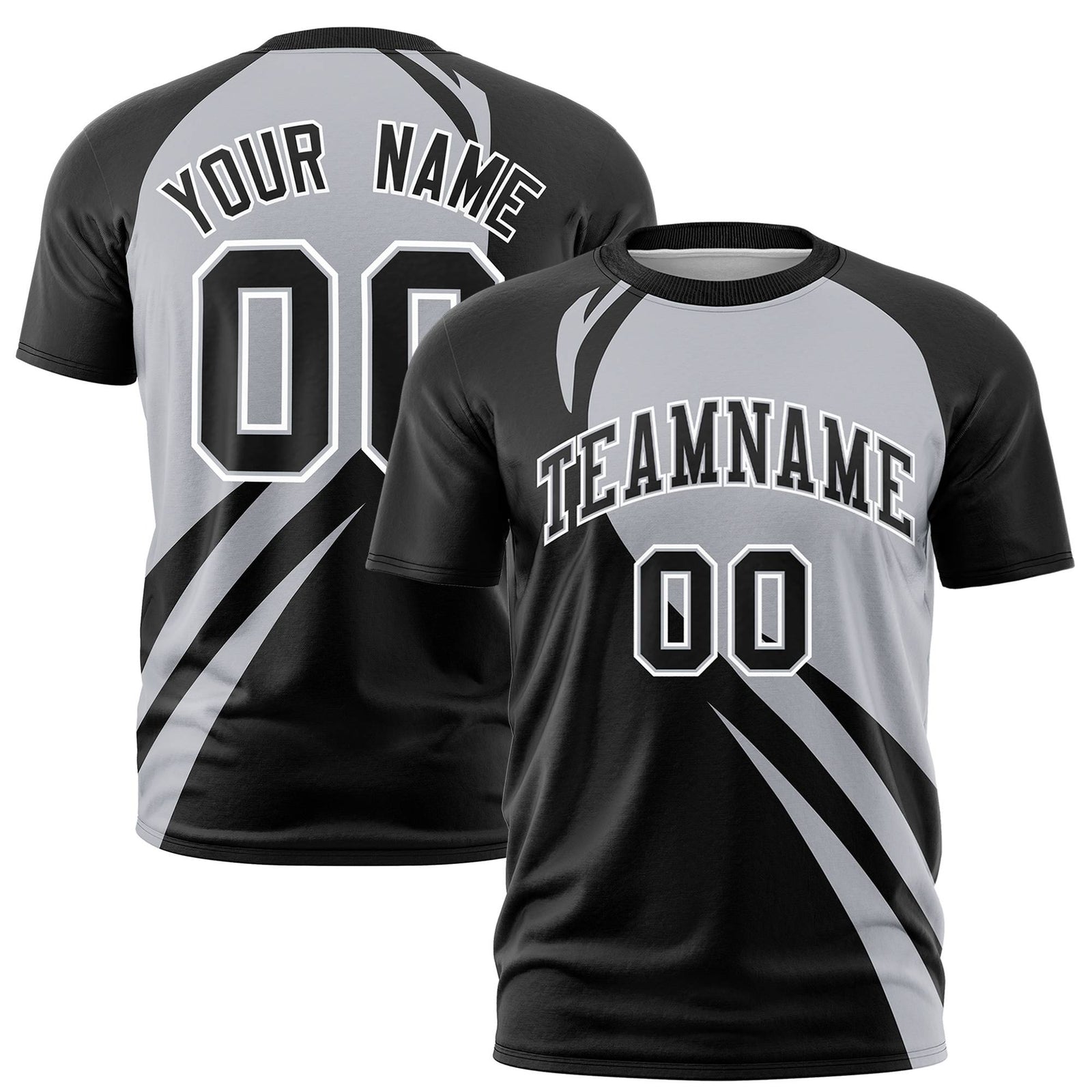 Custom Gray Black Personalized Slanting Lump Pattern Performance T-Shirt