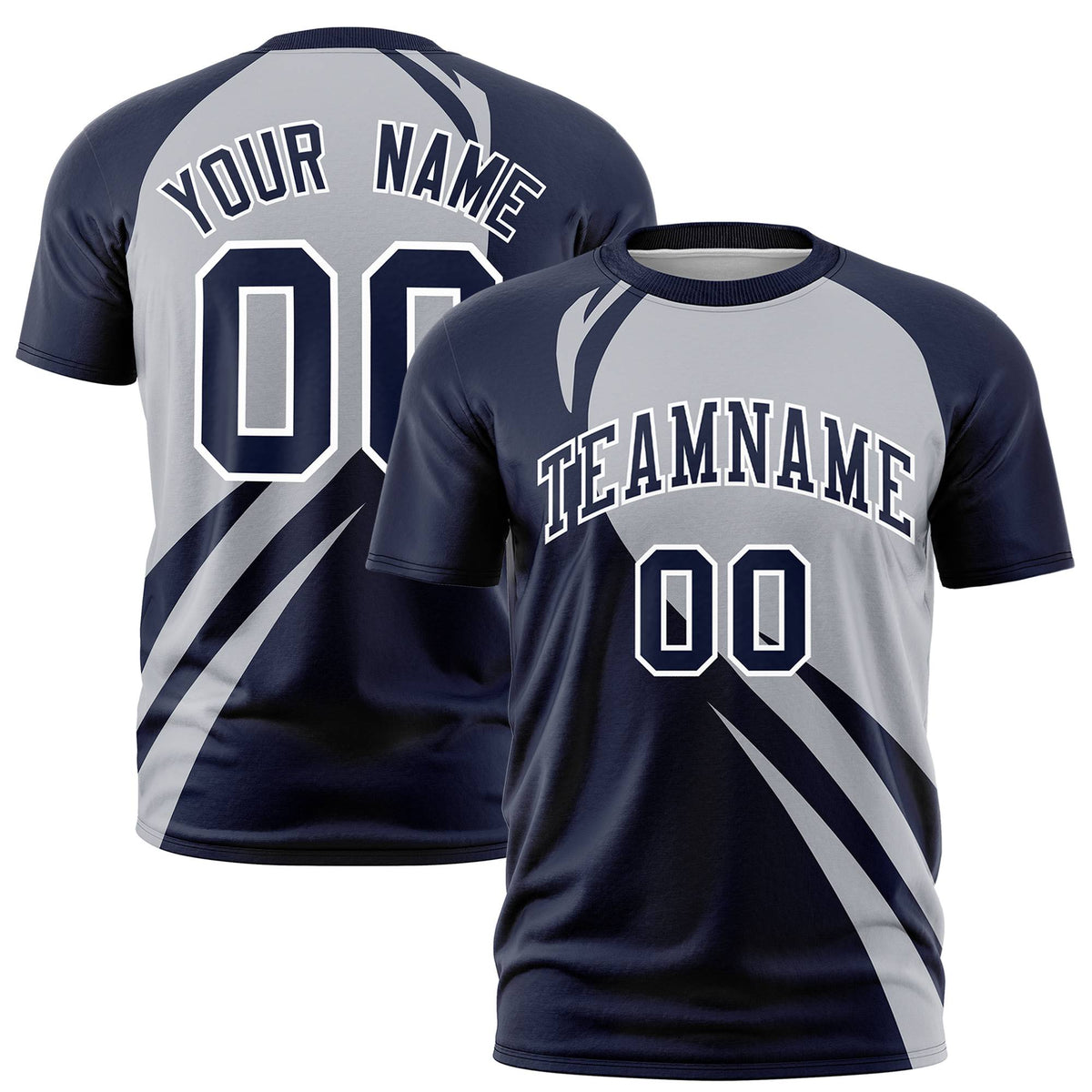 Custom Gray Navy Personalized Slanting Lump Pattern Performance T-Shirt