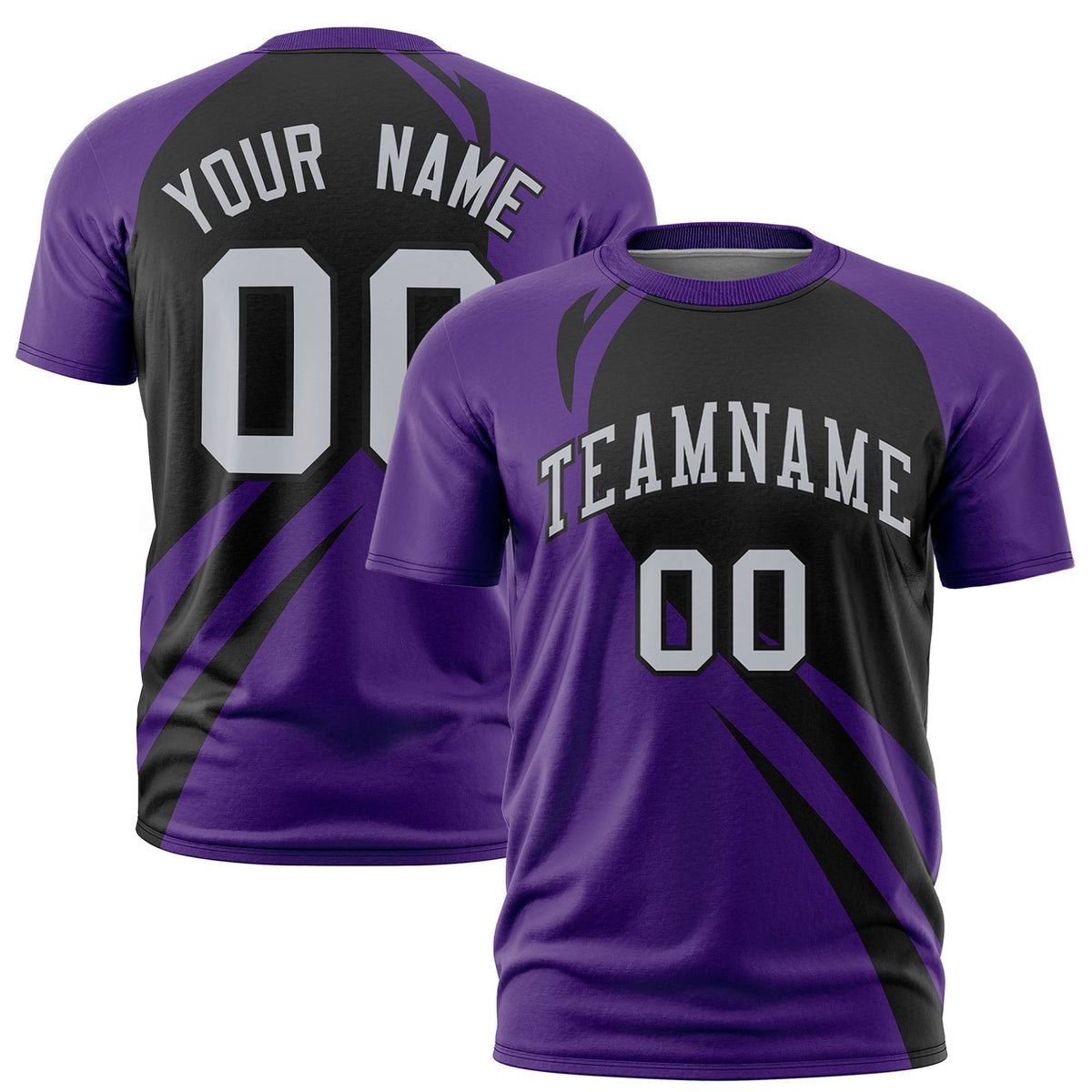 Custom Black Purple Personalized Slanting Lump Pattern Performance T-Shirt