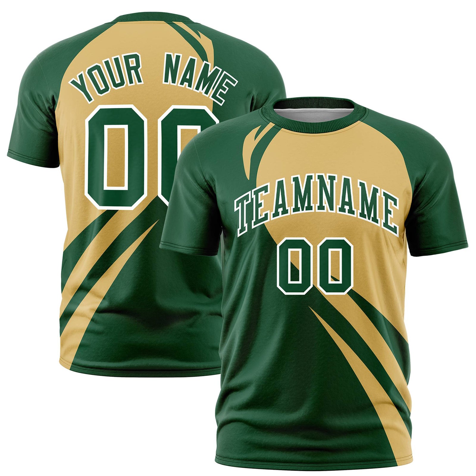 Custom Old Gold-Green Personalized Slanting Lump Pattern Performance T-Shirt