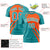 Custom Orange Aqua Personalized Slanting Lump Pattern Performance T-Shirt