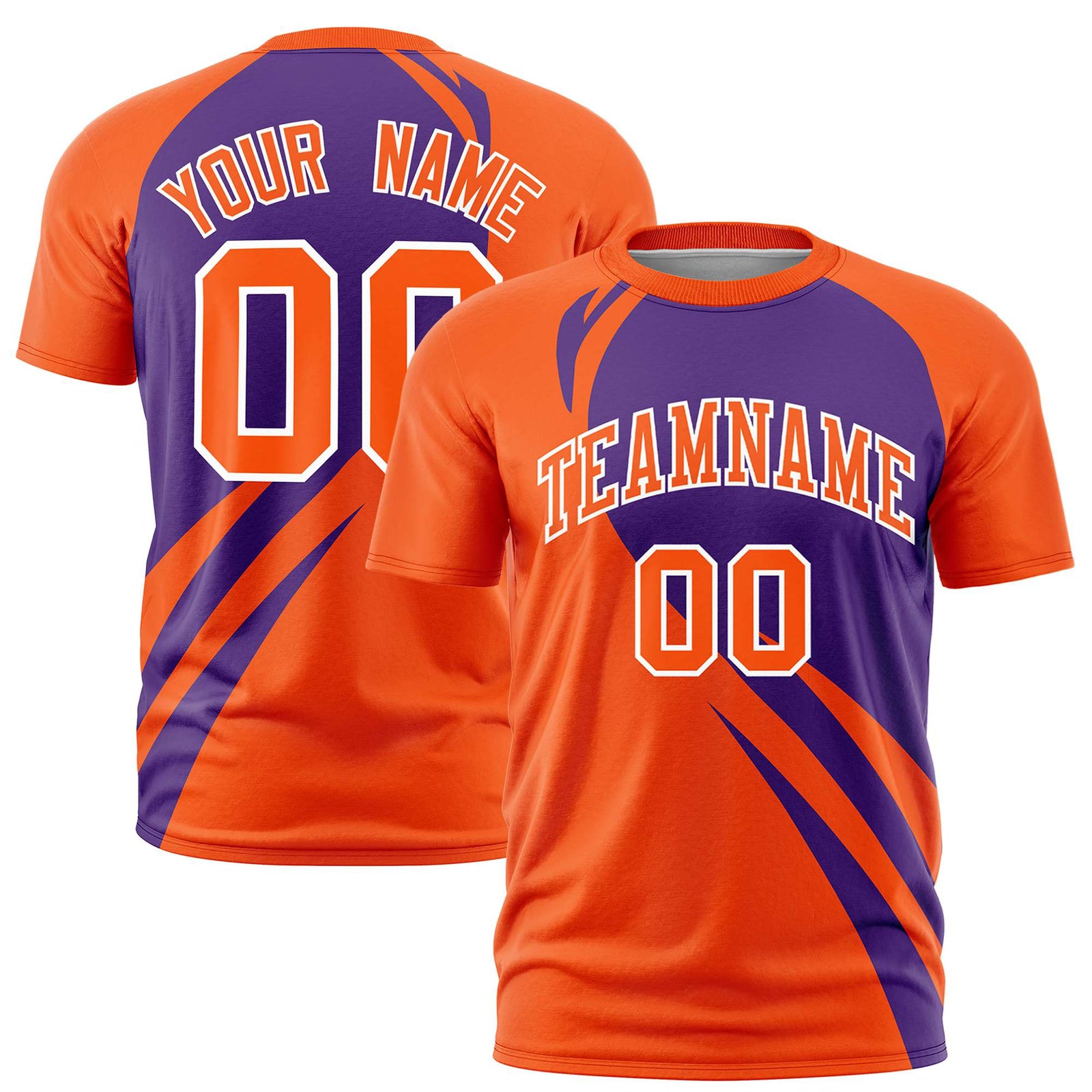 Custom Purple Orange Personalized Slanting Lump Pattern Performance T-Shirt