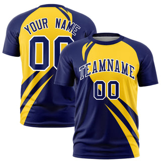 Custom Gold 01-Blue Personalized Slanting Lump Pattern Performance T-Shirt - Style 1