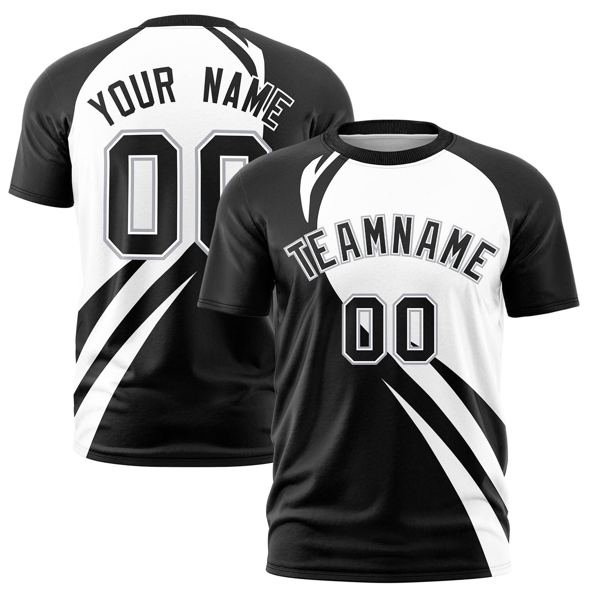 Custom White Black Personalized Slanting Lump Pattern Performance T-Shirt