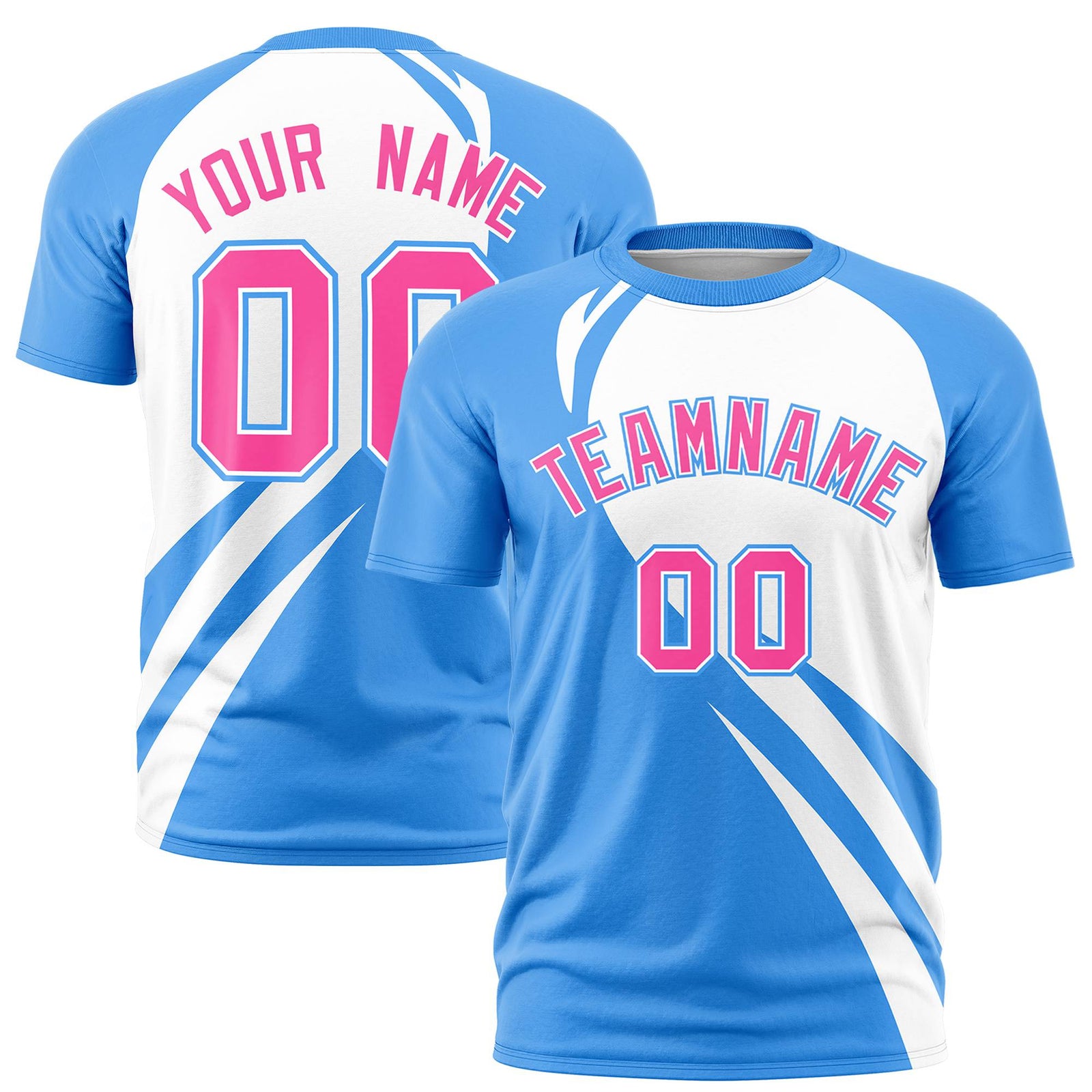 Custom White-Powder Blue Personalized Slanting Lump Pattern Performance T-Shirt