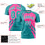 Custom Pink Aqua Personalized Slanting Lump Pattern Performance T-Shirt