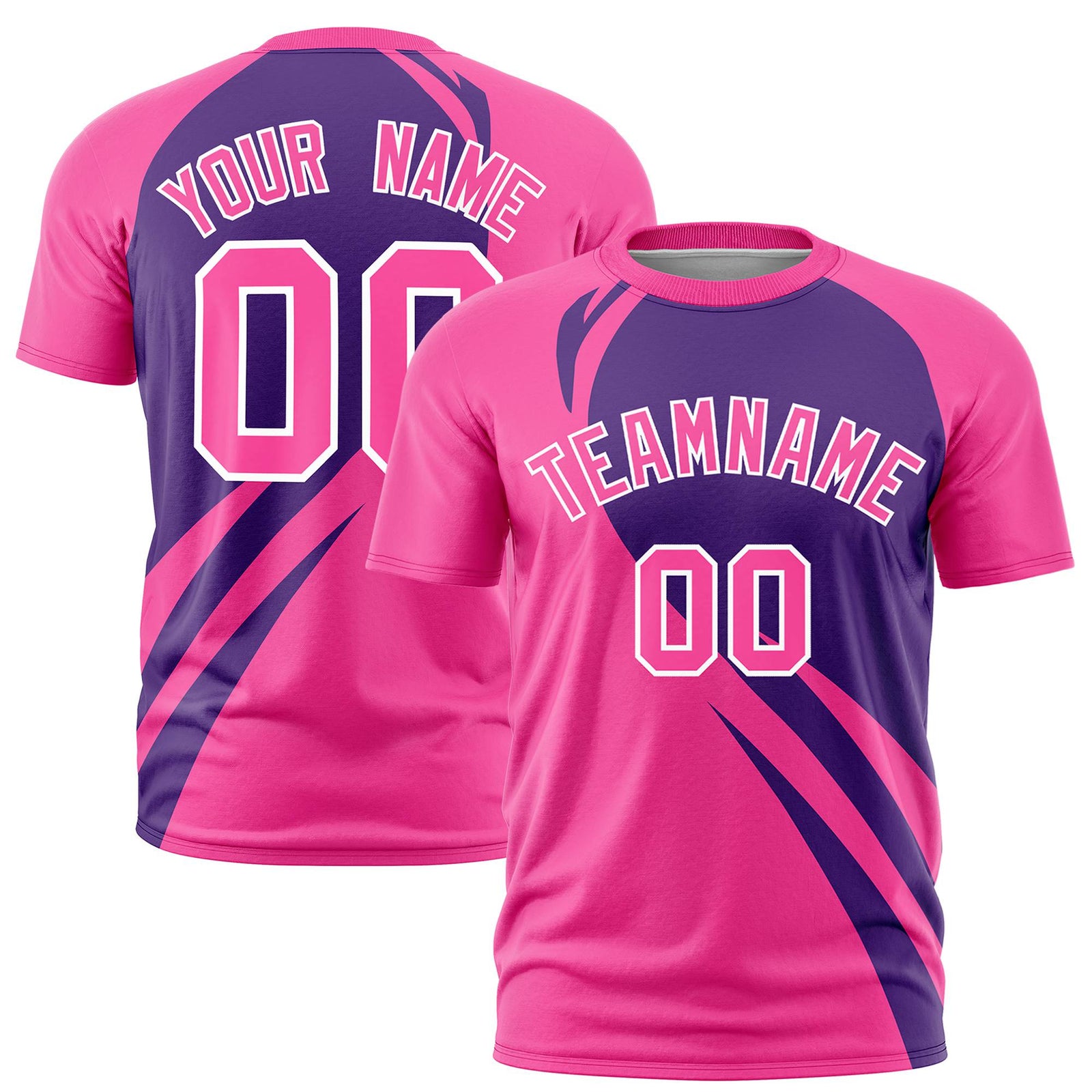 Custom Purple Pink Personalized Slanting Lump Pattern Performance T-Shirt