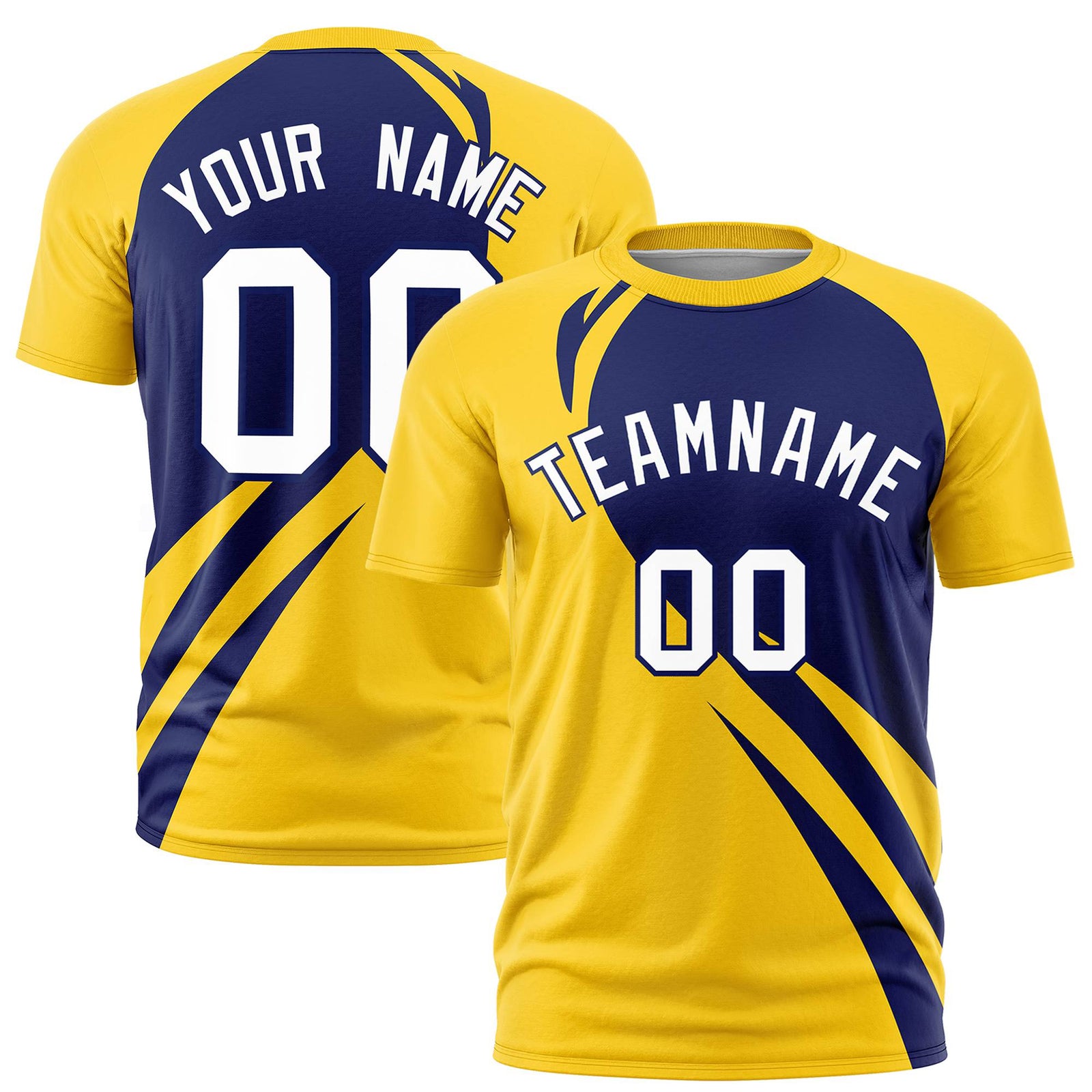 Custom Blue-Gold 01 Personalized Slanting Lump Pattern Performance T-Shirt