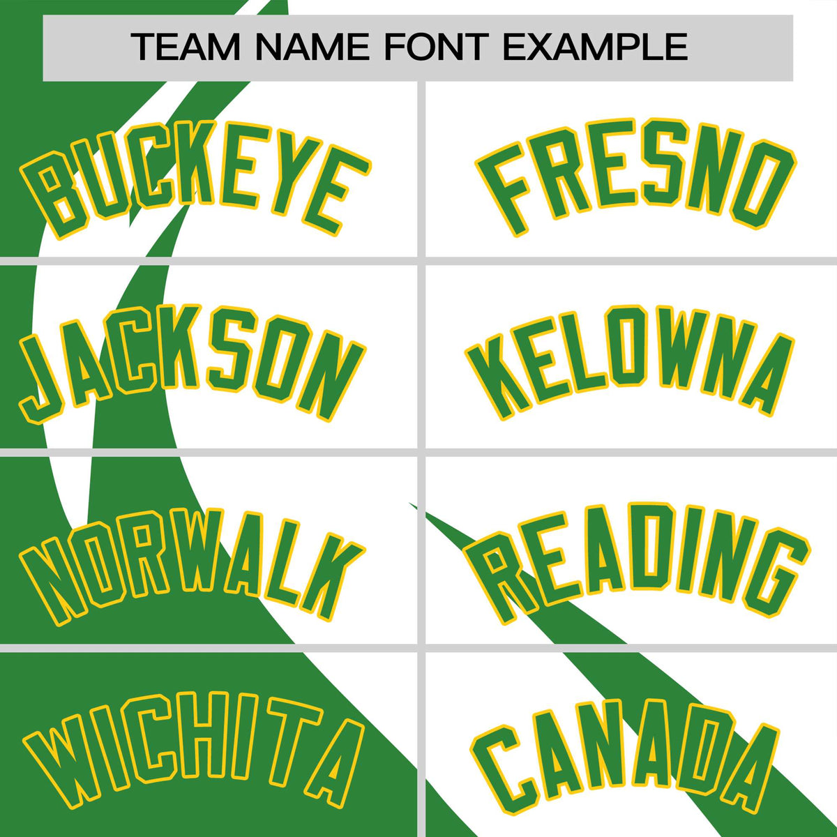 Custom White-Kelly Green Personalized Slanting Lump Pattern Performance T-Shirt