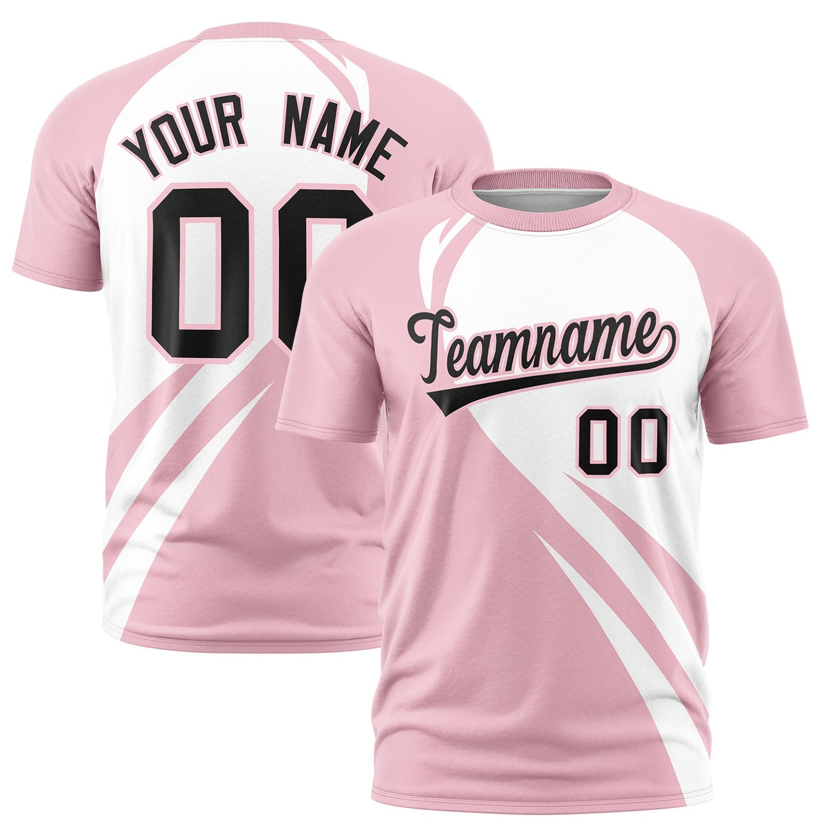 Custom White-Light Pink Personalized Slanting Lump Pattern Performance T-Shirt